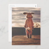 Cartes Pour Fêtes Annuelles Costume lapin de Pâques (Devant / Derrière)