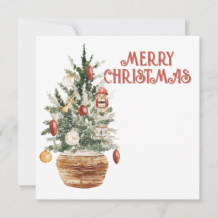 Cartes Pour Fêtes Annuelles Cosy arbre de Noël vintage