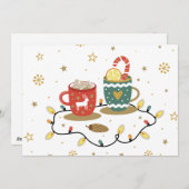 Cartes Pour Fêtes Annuelles Cosy café de Noël Or Cosy (Devant / Derrière)