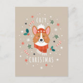Cartes Pour Fêtes Annuelles Cosy Corgi - Noël chaud (Devant)