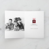 Cartes Pour Fêtes Annuelles Cosy et Chaud | Plaid Rouge Buffle Cerf Monogramme (Intérieur)