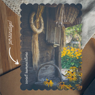 Cartes Pour Fêtes Annuelles Cosy gîte de campagne aux fleurs jaunes