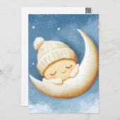 Cartes Pour Fêtes Annuelles Cosy Knit Nap Creson Moon (Devant / Derrière)