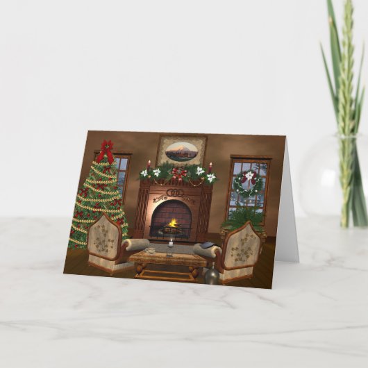 Cartes Pour Fêtes Annuelles Cosy Pays Noël (Devant)