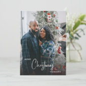 Cartes Pour Fêtes Annuelles Cosy Plaid Joyeux Noël Photo de Noël (Debout devant)