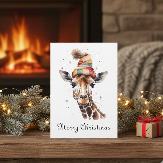 Cartes Pour Fêtes Annuelles Cosy Safari Noël, personnalisé