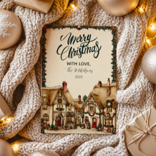 Cartes Pour Fêtes Annuelles Cosy Village de vacances Noël