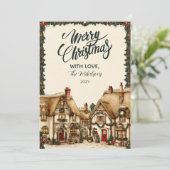 Cartes Pour Fêtes Annuelles Cosy Village de vacances Noël (Debout devant)