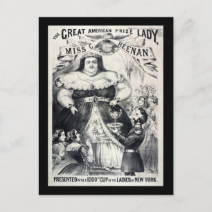 CARTES POUR FÊTES ANNUELLES CÔTÉ CIRCUS AFFICHER LADY GRAS VINTAGE