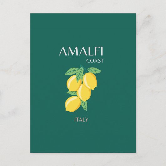 Cartes Pour Fêtes Annuelles Côte d'Amalfi, Italie, Art Voyage, Rétro, Vert (Devant)