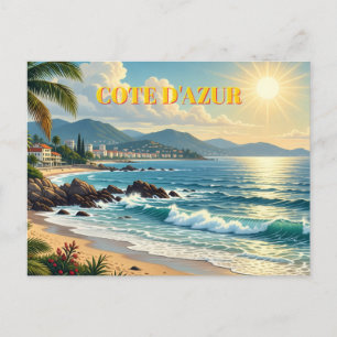 Cartes Pour Fêtes Annuelles Cote D'Azur Style Vintage Voyage en France