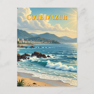 Cartes Pour Fêtes Annuelles Cote D'Azur Style Vintage Voyage en France