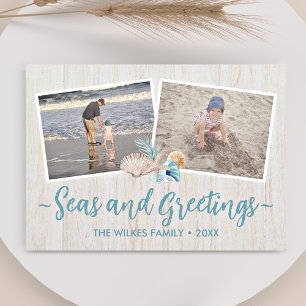 Cartes Pour Fêtes Annuelles Côtes & Salutations 5 Photo Vacances à la Plage Co