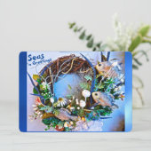 Cartes Pour Fêtes Annuelles Côtier Tropical Poissons Mer n Salutations Noël (Debout devant)