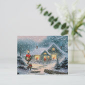 Cartes Pour Fêtes Annuelles Cottage de Noël (Debout devant)