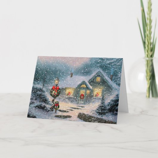 Cartes Pour Fêtes Annuelles Cottage de Noël (Devant)