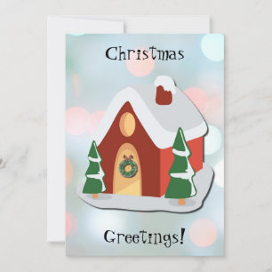 Cartes Pour Fêtes Annuelles Cottage de Noël Art Appartement de vacances