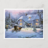 Cartes Pour Fêtes Annuelles Cottage de Noël d'hiver (Devant)
