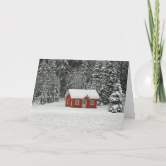 Cartes Pour Fêtes Annuelles Cottage d'hiver