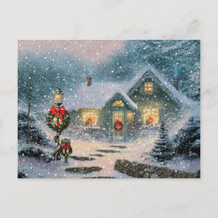 Cartes Pour Fêtes Annuelles Cottage d'hiver de Noël