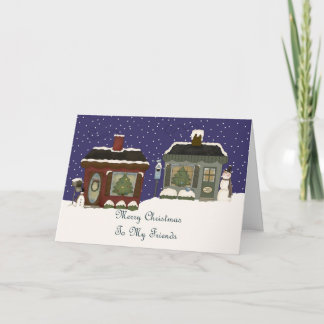 Cartes Pour Fêtes Annuelles Cottages de Noël pour les amis spéciaux
