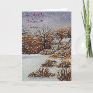 Cartes Pour Fêtes Annuelles cottages ruraux scène de neige art saisonnier Noël