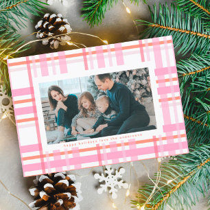 Cartes Pour Fêtes Annuelles Cotten moderne bonbon Noël Plaid Multi Photo