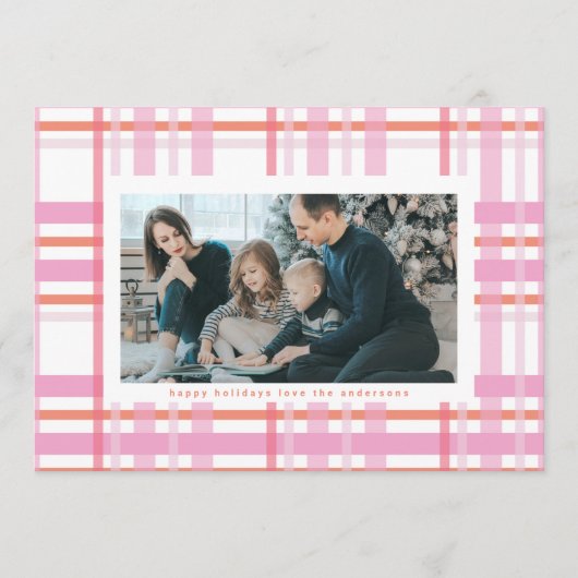 Cartes Pour Fêtes Annuelles Cotten moderne bonbon Noël Plaid Multi Photo (Devant)