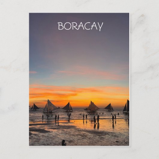 Cartes Pour Fêtes Annuelles Coucher de soleil de Boracay (Devant)