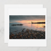 Cartes Pour Fêtes Annuelles Coucher de soleil sur la plage de Salthill à Galwa (Devant / Derrière)