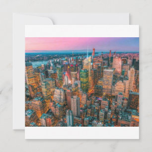 Cartes Pour Fêtes Annuelles Coucher de soleil sur la skyline de New York Cré