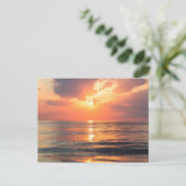 Cartes Pour Fêtes Annuelles coucher de soleil sur l'eau (Debout devant)