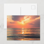 Cartes Pour Fêtes Annuelles coucher de soleil sur l'eau (Devant / Derrière)