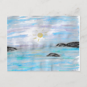 Cartes Pour Fêtes Annuelles Coucher de soleil sur l'eau