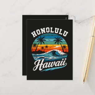 Cartes Pour Fêtes Annuelles Coucher de soleil surf Honolulu Hawaï