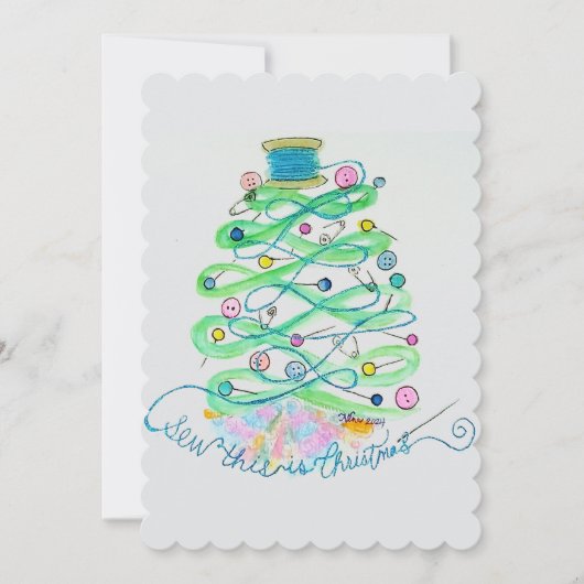 Cartes Pour Fêtes Annuelles Coudre c'est Noël (Devant)