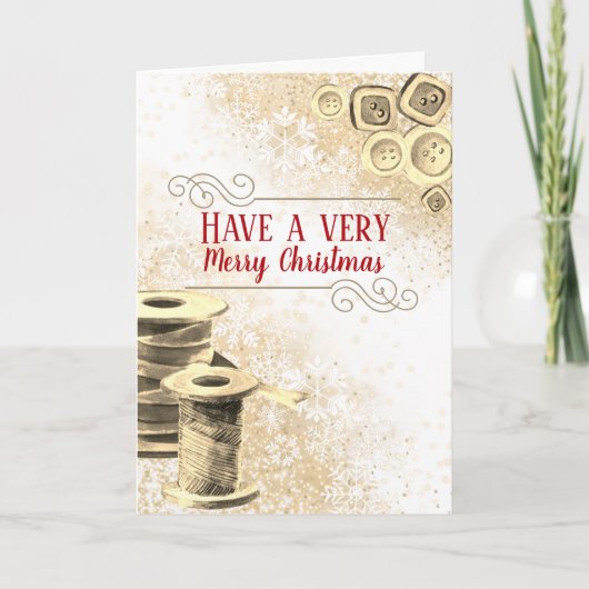 Cartes Pour Fêtes Annuelles Coudre couture cadeaux faits maison boutons de fil (Devant)