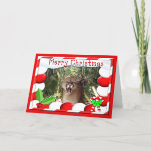 Cartes Pour Fêtes Annuelles Cougar Christmas Greeting Card