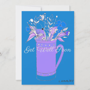 Cartes Pour Fêtes Annuelles Couleur Bleue Obtenez De Bonnes Fleurs Dans Une Ca