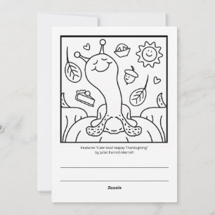 Cartes Pour Fêtes Annuelles Couleur Bon thanksgiving d'escargot mignonne