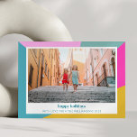Cartes Pour Fêtes Annuelles Couleur claire Géométrique Unique Deux Photo<br><div class="desc">Carte Vacances Unique Deux Photo De Couleur Belle</div>