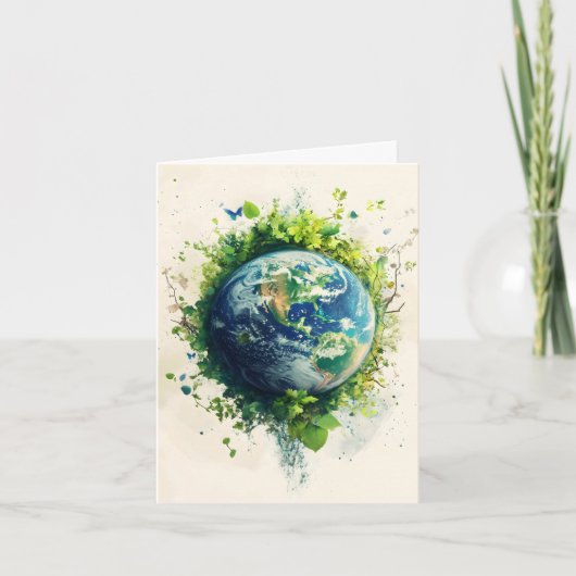 Cartes Pour Fêtes Annuelles Couleur de la planète Terre (Devant)