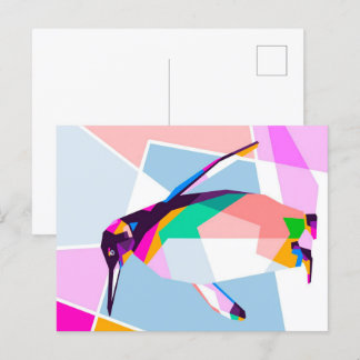 Cartes Pour Fêtes Annuelles Couleur de pingouin géométrique | Cadeau d'art