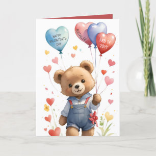 Cartes Pour Fêtes Annuelles Couleur d'eau douce personnalisée Jour des Valenti
