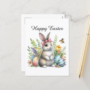 Cartes Pour Fêtes Annuelles Couleur d'eau mignonne OEufs de lapin de Pâques aj