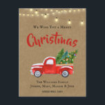 Cartes Pour Fêtes Annuelles COULEUR D'EAU vintage DE CAMION ROUGE NOËL RUSTIQU<br><div class="desc">Souhaitez à vos amis, à votre famille ou à vos clients un Joyeux Noël avec cette carte Vintage Red Truck - Farmhouse Style Christmas. La carte dit : "Nous vous souhaitons un joyeux Noël !" Vintage Red Pick Up Truck La carte de Noël est vintage avec une touche de rustique....</div>