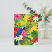 Cartes Pour Fêtes Annuelles Couleur d'été Tropical Toucan Feuille (Debout devant)