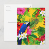 Cartes Pour Fêtes Annuelles Couleur d'été Tropical Toucan Feuille (Devant / Derrière)