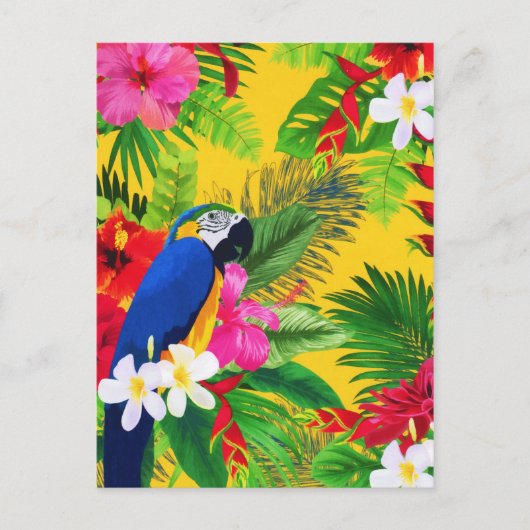 Cartes Pour Fêtes Annuelles Couleur d'été Tropical Toucan Feuille (Devant)