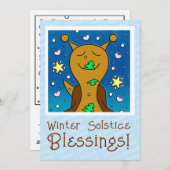 Cartes Pour Fêtes Annuelles Couleur du solstice d'hiver de l'escargot mou | (Devant / Derrière)